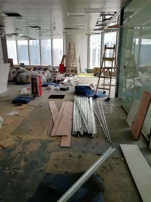 三新大廈夏總的辦公室340㎡裝修工地圖_現(xiàn)場(chǎng)施工圖文直播