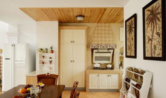 田園廚房三居室清新原木色田園風格廚房畢業(yè)照效果圖